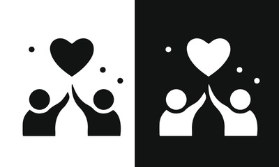 care and support icons vector design black and white 