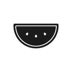 Slice of watermelon outline icon. Symbol, logo illustration for mobile concept and web design.
