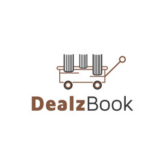 Dealz Book library bookshelves World book day, creative and stylish background vector logo design inspiration