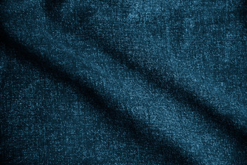 Blue fabric texture wrinkle detail