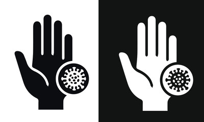Fototapeta premium Hand washing covid-19 vector design black and white 