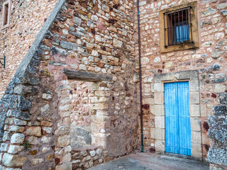 Ochre buildings and doorways of Roussillon, France.