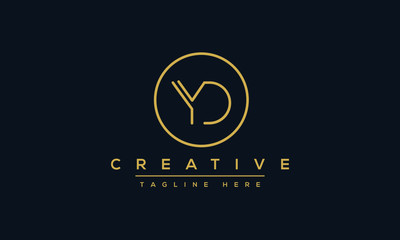 YD Logo Design Template Vector monogram. Modern letters YD.