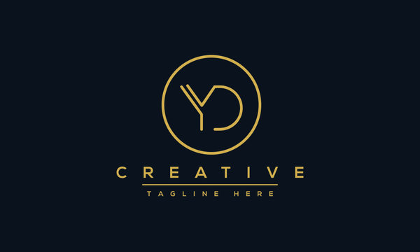 YD Logo Design Template Vector monogram. Modern letters YD.