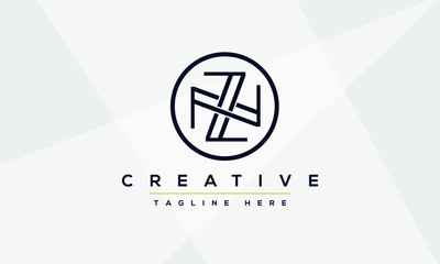 Fototapeta premium Modern letters ZN, Z&N Logo Design Template Vector NZ monogram.