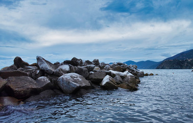 ligurian coast line in winter time