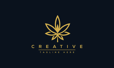 Cannabis leaf logo design and symbol vector. Medical marijuana Vector illustration.