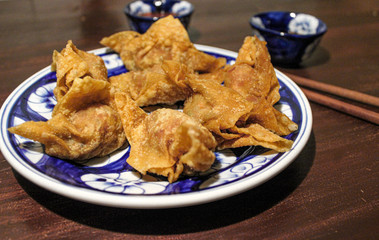Vegetarian Fried Wontons at a restaurant in Ho Chi Minh, Vietnam