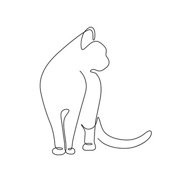 recommend clip art: Cat in continuous line art drawing style. Minimalist black linear sketch isolated on white background. Vector illustration