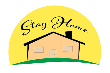 Fototapeta premium Stay Home with House - Illustration .