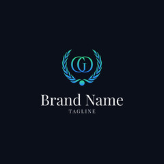 modern wheat GO elegance luxury logo blue