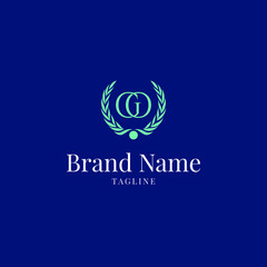 Wheat GO elegance luxury logo blue