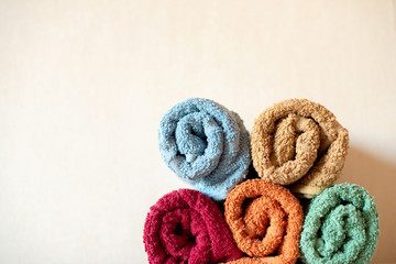 Towels on light background