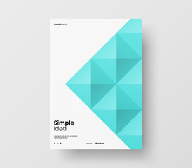 Amazing business presentation vector A4 vertical orientation front page mock up. Modern corporate report cover abstract geometric illustration design layout. Company identity brochure template.