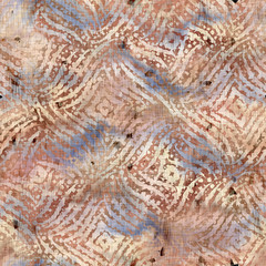 Seamless posh luxurious intricate distressed worn pattern design. Tattered sepia toned mottled swatch. Purple and tan toned seamless pattern tile.