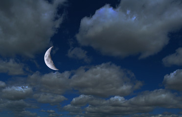 Obraz na płótnie Canvas Cielo y luna. Nocturna. Nubes.