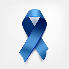 Symbolic Atlas blue ribbon. The problem of the syndrome of chronic fatigue. The problem of trafficking in persons and sexual slavery. The problem of tuberous sclerosis
