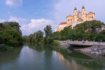 Fototapeta na wymiar View of Melk Abbey, a Benedictine abbey above the city of Melk, Austria (Europe)