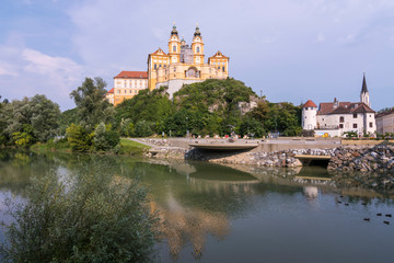 Fototapeta na wymiar View of Stift Melk, a Benedictine abbey above the town of Melk, Austria (Europe)