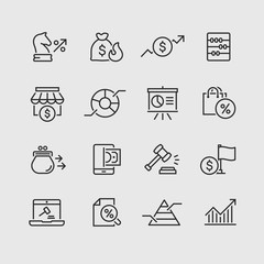 Fototapeta premium Business and finance web icon set