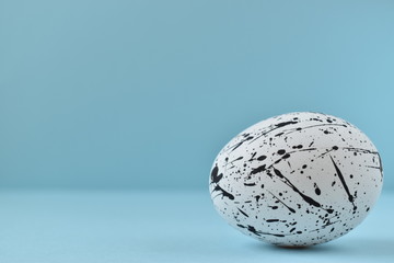 Easter egg. Painted egg in black and white
