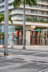 Downtown Miami a ghost town after quarantine lock down Coronavirus Covid 19 stay at home orders