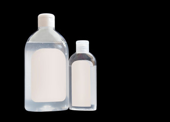 White medical mask FFP2 and hydroalcoholic gel. Protect the mask against contamination, viruses,...
