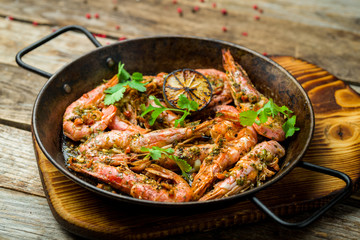 Fried langoustines on the Board