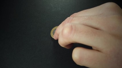 Euro coin replaced with lire coin, Italexit concept