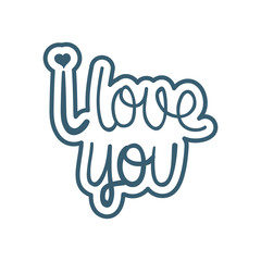 Isolated i love you text line style icon vector design