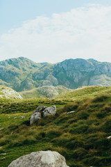 Fototapeta na wymiar View of mountains and rocks of Durmitor National Park. Montenegro, Europe, Balkans Dinaric Alps, UNESCO World Heritage site