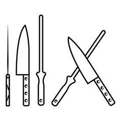 Knife and Sharpener icon Vector Illustration
