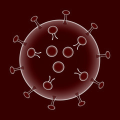 Coronavirus disease COVID-19 infection medical isolated. China pathogen respiratory influenza covid virus cells.