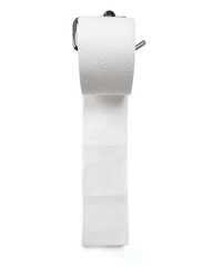 Unrolled toilet paper roll on holder