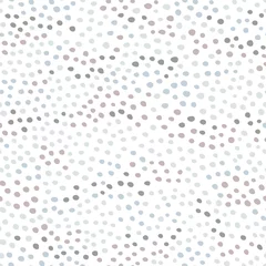 Deurstickers Polka dot Memphis Polka dot naadloos patroon. Vector handgetekende abstract In pastel blauw-grijze tinten op een witte achtergrond. Mode 80-90s. Vector ideaal voor textiel, stoffen, digitaal papier