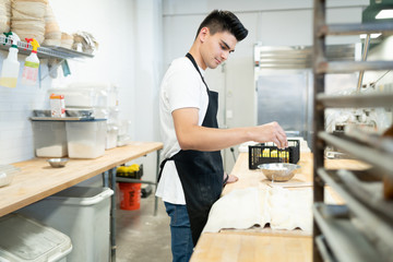Making some bread in a bakery