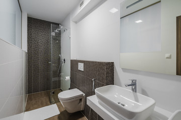 Bathroom mosaic interior with shower