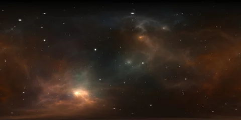 360-Grad-Raumhintergrund mit Nebel und Sternen, äquirechteckige Projektion, Umgebungskarte. Sphärisches HDRI-Panorama. © Peter Jurik