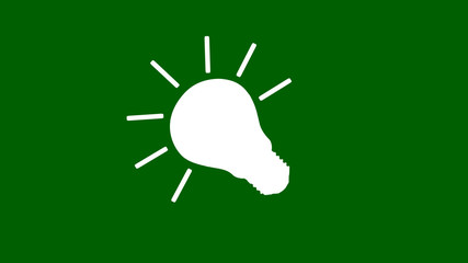 Light bulb icon,green background white bulb icon,idea bulb icon