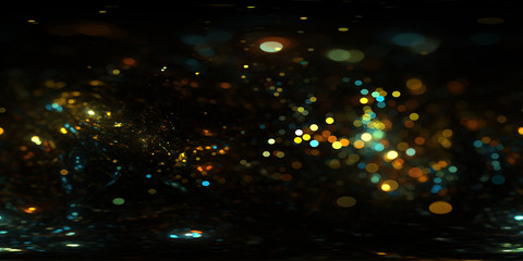 360 degree abstract bokeh lights, equirectangular projection, environment map. HDRI spherical panorama © Peter Jurik