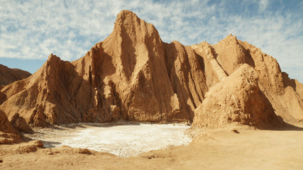 Fototapeta na wymiar Dry landscape of the Atacama desert near san pedro de atacama in Chile, South America.