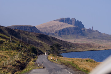 Scenic road in scotland isle of skye