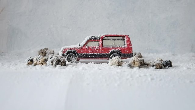 Off road vehicle in winter conditions