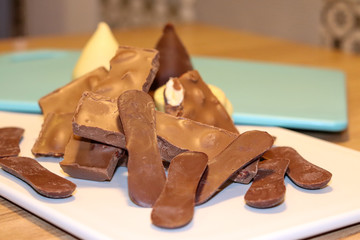 Delicious pieces of handmade chocolates.