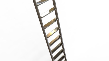 3d rendering, 3d illustration. Metal stepladder on a white background.