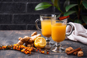 Healthy hot sea buckthorn tea