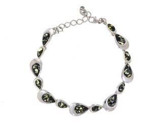 Amber bracelet on a white background