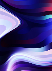 Fluid abstract background with colorful gradient. 2D illustration of modern movement.