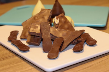 Delicious pieces of handmade chocolates.