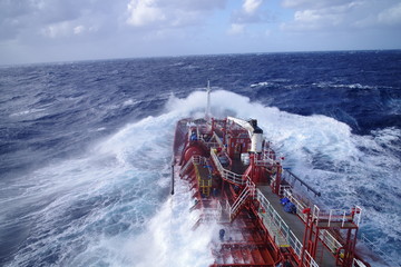 Tanker in bad weather / storm